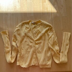 GARAGE button down yellow long sleeve crop top